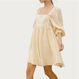 NWT Storia CROCHET-LACE BABY DOLL MINI DRESS